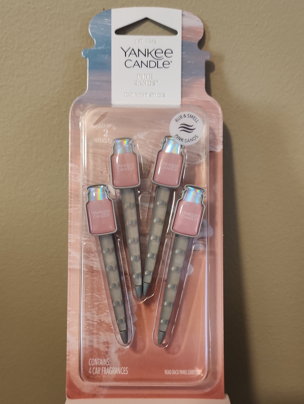 Yankee Candle Pink Car Fragrance Vent Sticks - Set of 4